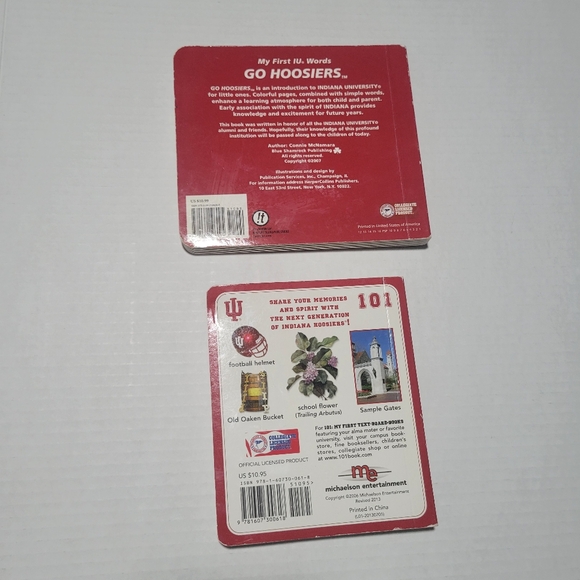 Set of 2 University of Indiana First Books IU Indiana Hoosiers baby board books - Picture 2 of 8